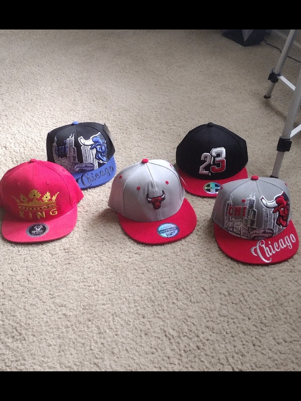 Quick Bundle Sale - Five Chicago Bulls & Sports Snapback Hats - All (5) -  $40